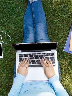 someone using a laptop