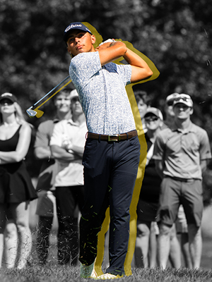 man swinging the golf club