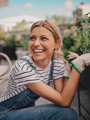 woman laughing