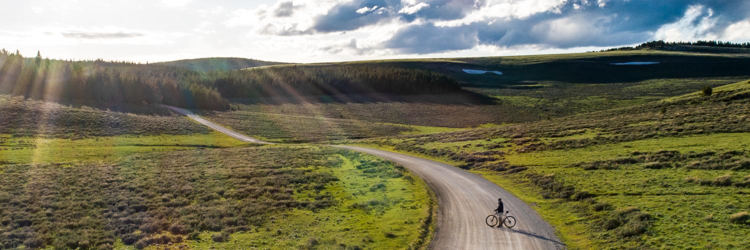 bicyclist on a road