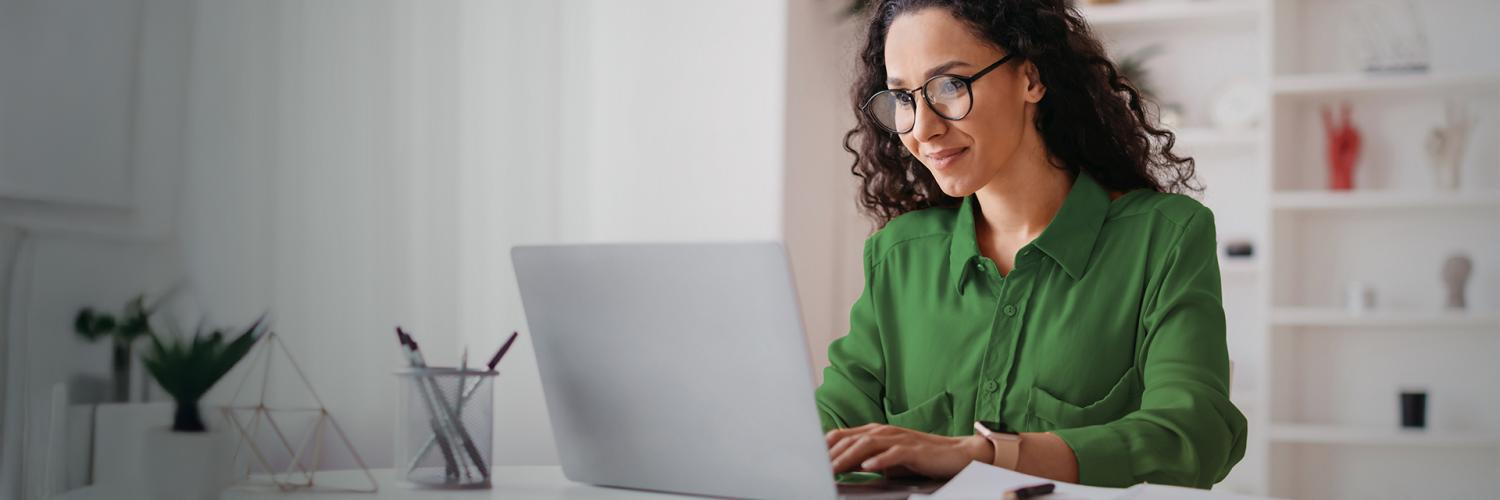 woman using a laptop computer
