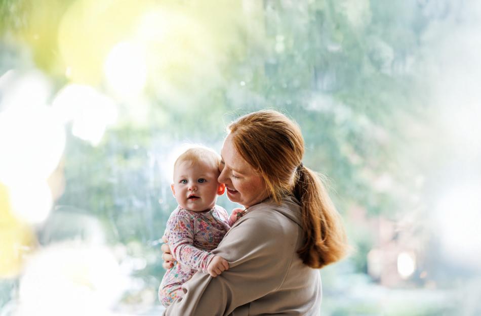 woman holding a baby