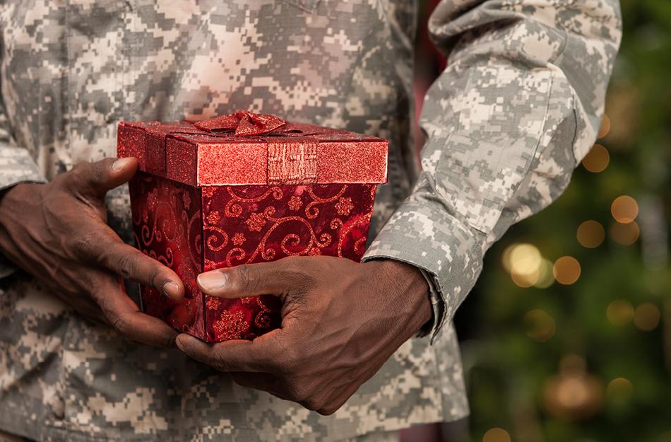 someone holding a present